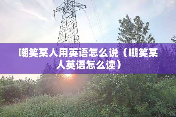 嘲笑某人用英语怎么说（嘲笑某人英语怎么读）