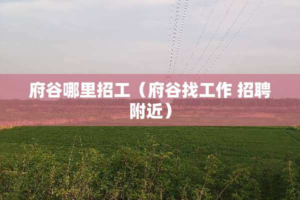 府谷哪里招工（府谷找工作 招聘附近）