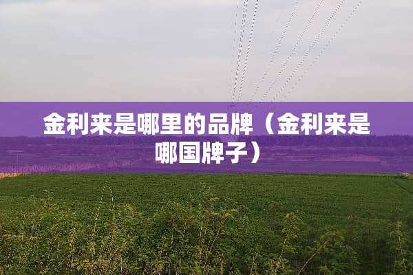 金利来是哪里的品牌（金利来是哪国牌子）