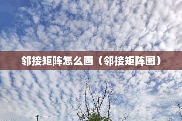 邻接矩阵怎么画（邻接矩阵图）