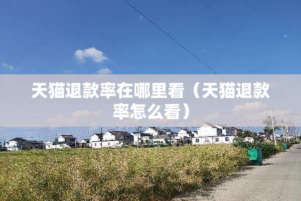 天猫退款率在哪里看(天猫退款率怎么看) 天猫退款率在哪里看(天猫退款率怎么看)