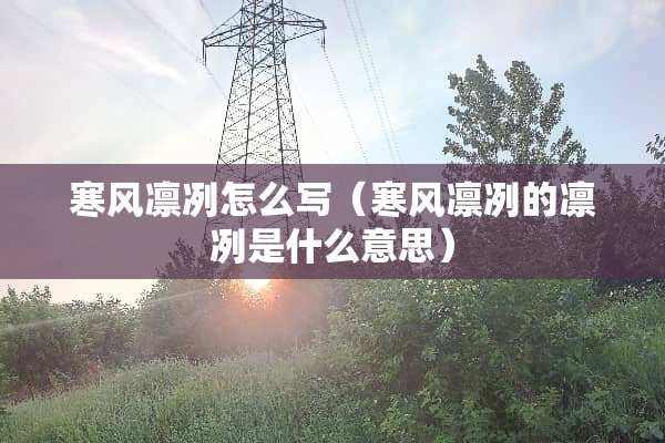 寒风凛冽怎么写（寒风凛冽的凛冽是什么意思）
