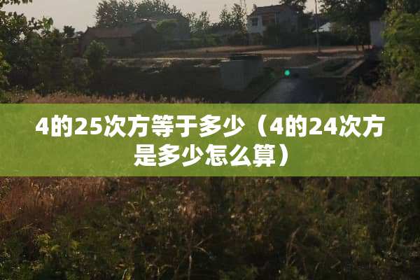 4的25次方等于多少（4的24次方是多少怎么算）
