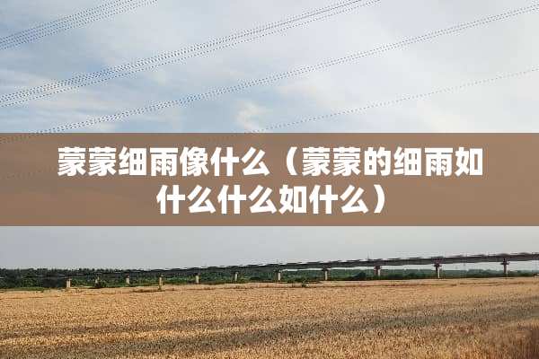 蒙蒙细雨像什么（蒙蒙的细雨如什么什么如什么）