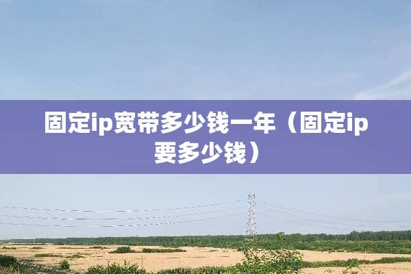 固定ip宽带多少钱一年（固定ip要多少钱）