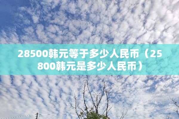 28500韩元等于多少人民币（25800韩元是多少人民币）