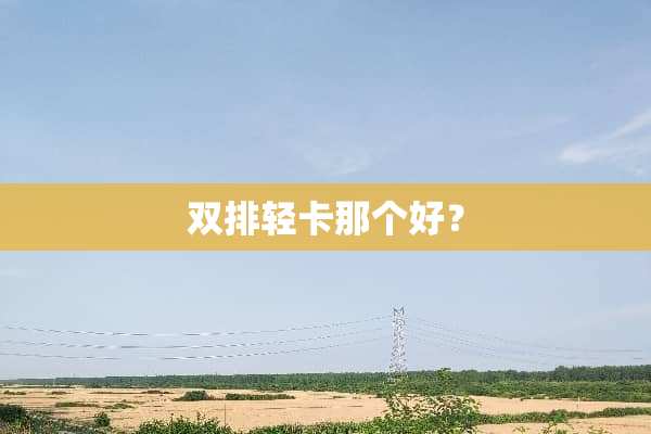双排轻卡那个好？
