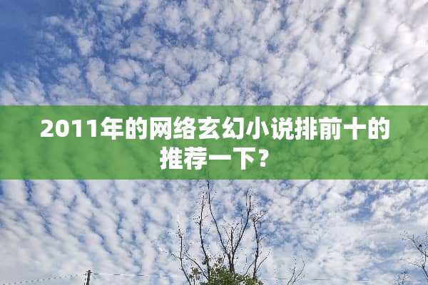 2011年的网络玄幻小说排前十的推荐一下？