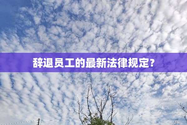 辞退员工的最新法律规定？