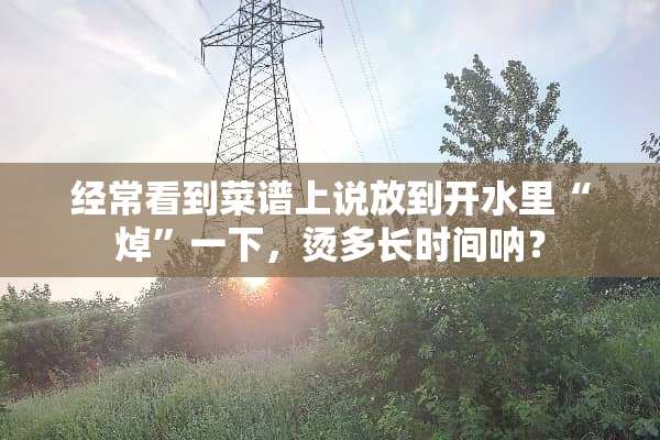 经常看到菜谱上说放到开水里“焯”一下，烫多长时间呐？