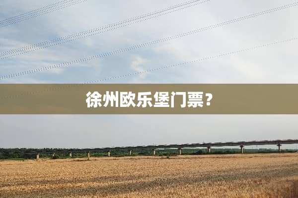 徐州欧乐堡门票？