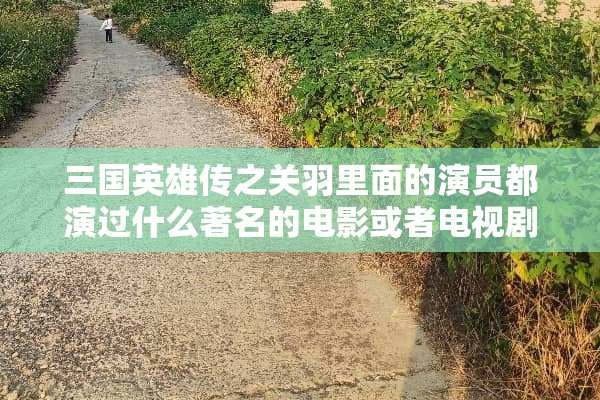 三国英雄传之关羽里面的演员都演过什么著名的电影或者电视剧？