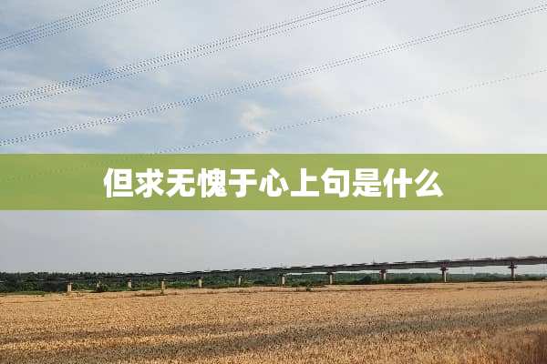 但求无愧于心上句是什么