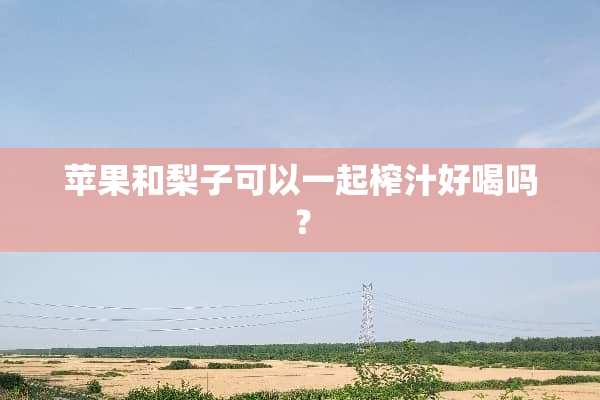 苹果和梨子可以一起榨汁好喝吗？