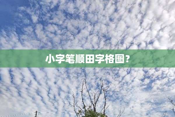 小字笔顺田字格图？