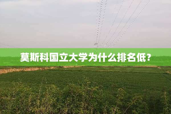 莫斯科国立大学为什么排名低？