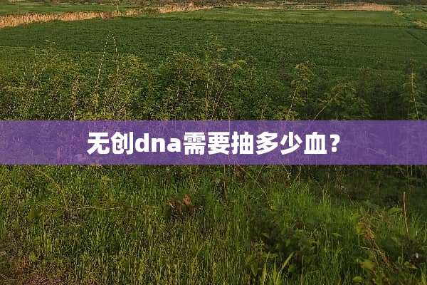 无创dna需要抽多少血？
