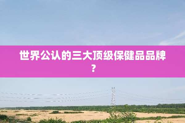 世界公认的三大**保健品品牌？