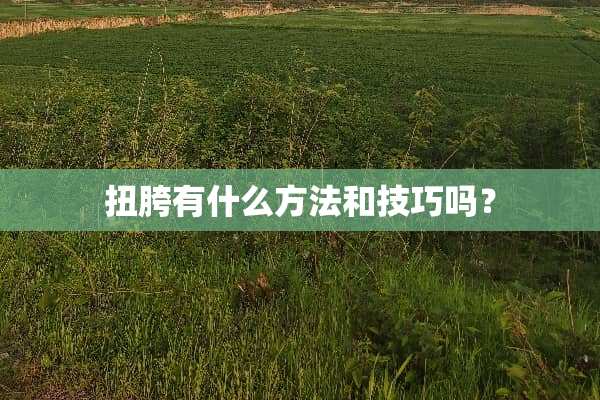 扭胯有什么方法和技巧吗？