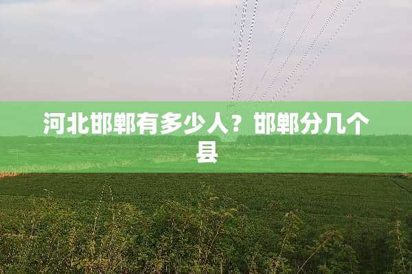 河北邯郸有多少人？邯郸分几个县