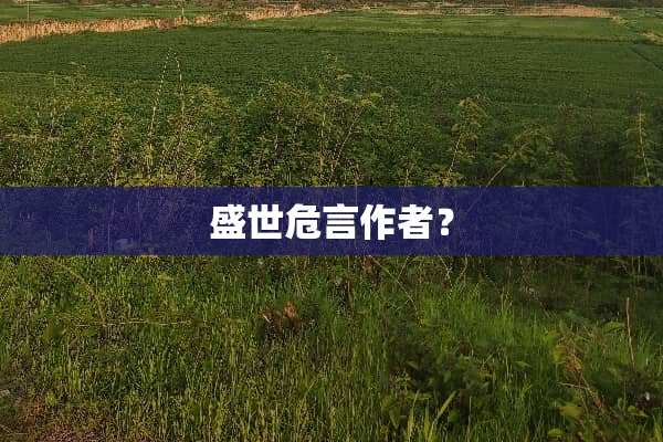 盛世危言作者？