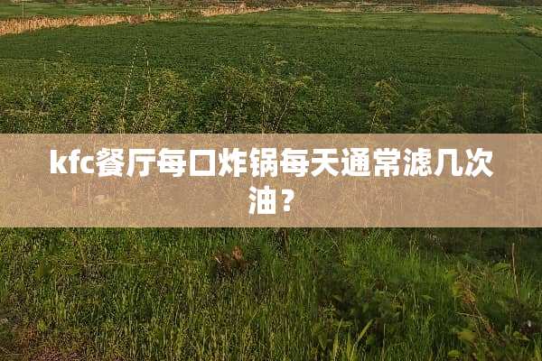 kfc餐厅每口炸锅每天通常滤几次油？