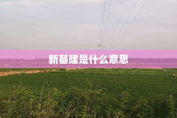 新基建是什么意思