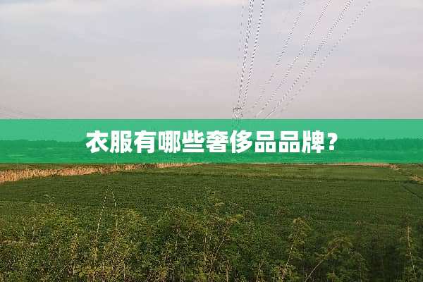 衣服有哪些奢侈品品牌？