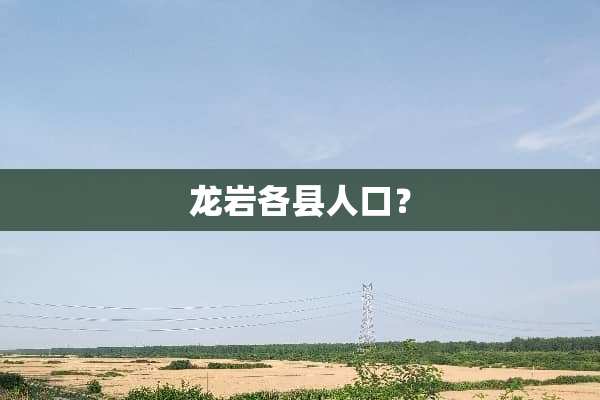 龙岩各县人口？