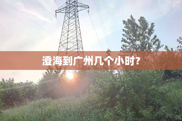 澄海到广州几个小时？