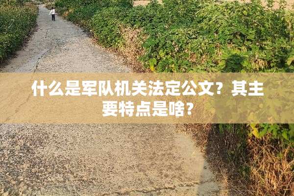 什么是**机关法定公文？其主要特点是啥？