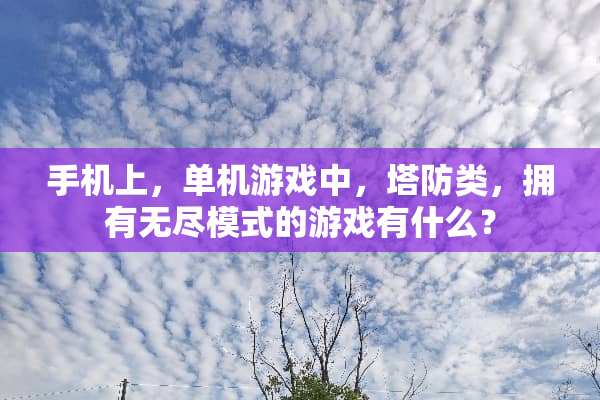 手机上，单机游戏中，塔防类，拥有无尽模式的游戏有什么？