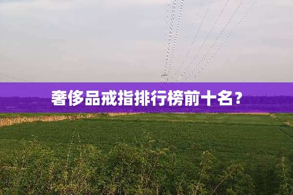 奢侈品戒指排行榜前十名？