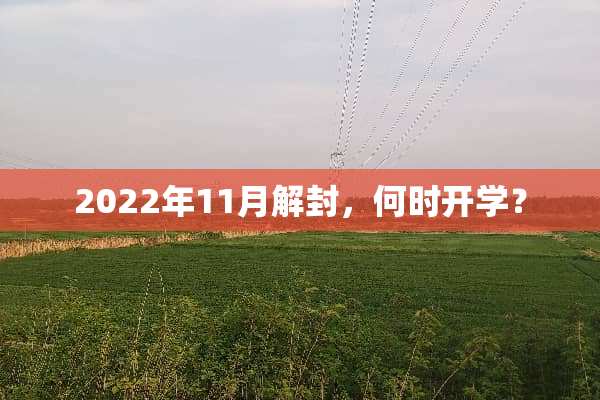 2022年11月解封，何时开学？