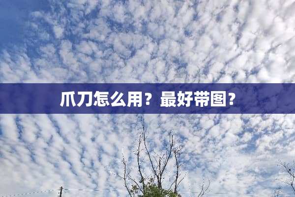 爪刀怎么用？最好带图？