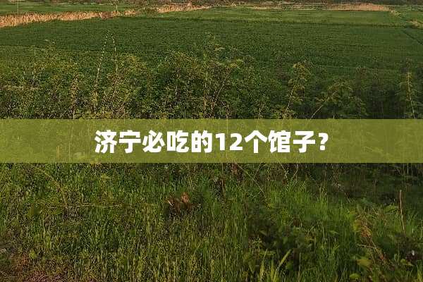 济宁必吃的12个馆子？