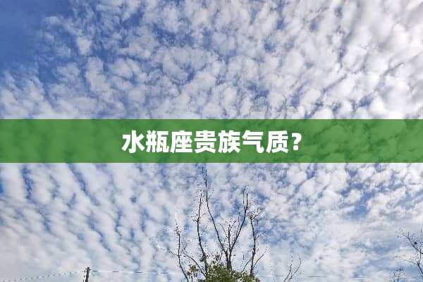 水瓶座贵族气质？