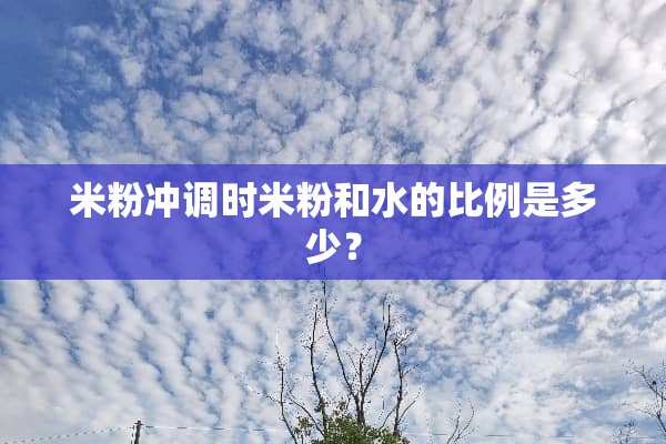 米粉冲调时米粉和水的比例是多少？