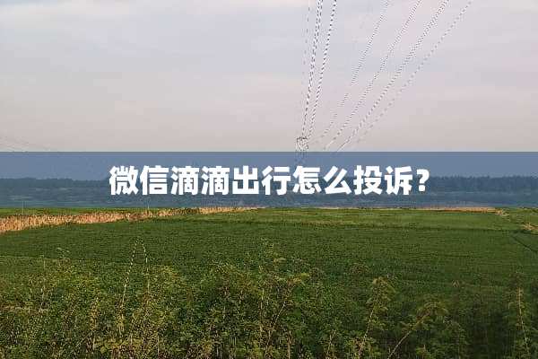 微信滴滴出行怎么投诉？