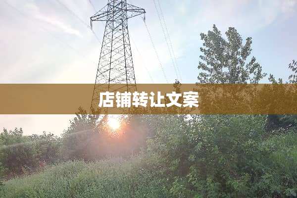 店铺转让文案