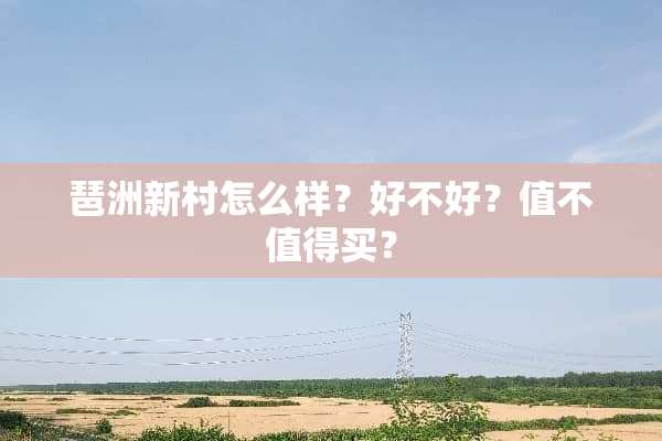琶洲新村怎么样？好不好？值不值得买？
