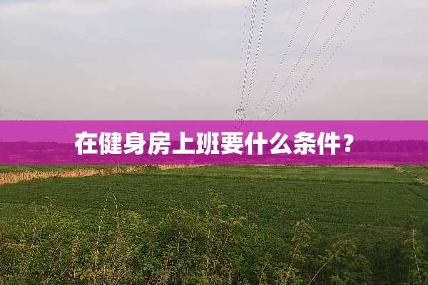 在健身房上班要什么条件？