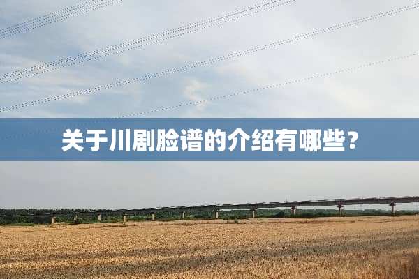 关于川剧脸谱的介绍有哪些？