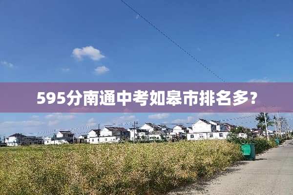 595分南通中考如皋市排名多？