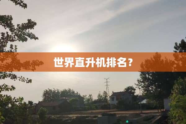 世界直升机排名？