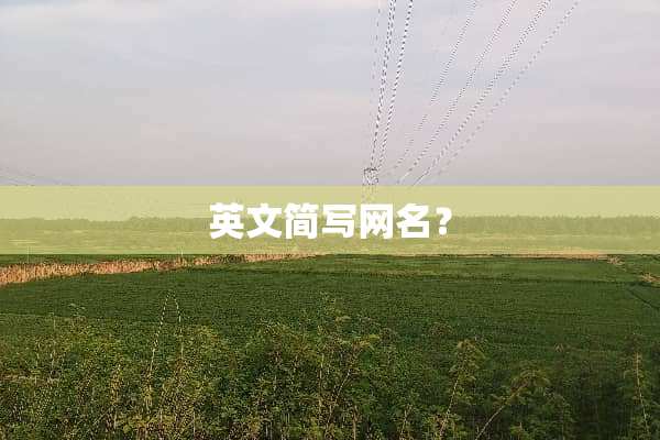英文简写网名？