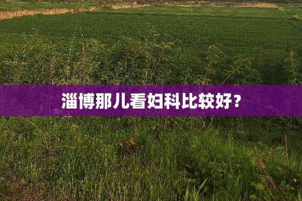 淄博那儿看妇科比较好？