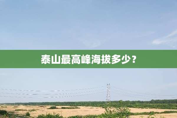 泰山最高峰海拔多少？