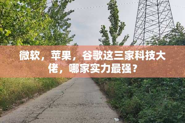 微软，苹果，谷歌这三家科技大佬，哪家实力最强？