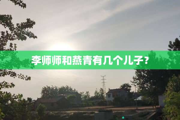 李师师和燕青有几个儿子？